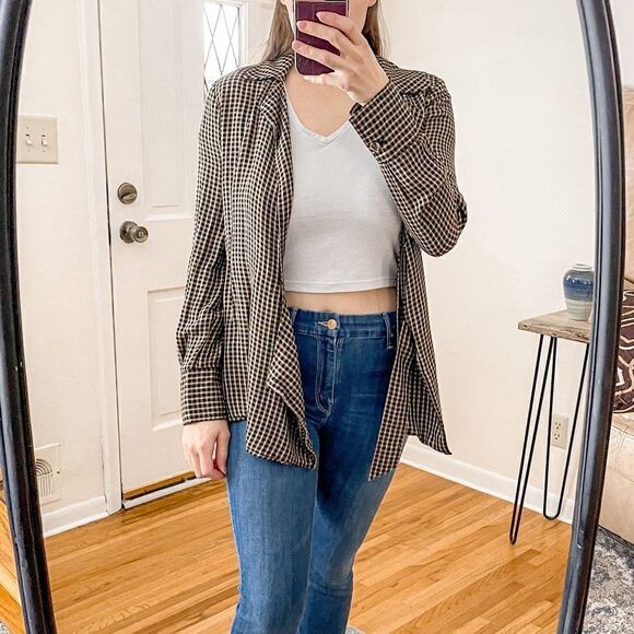 Something Navy Menswear Blazer Top Brown Check S - Picture 4 of 9